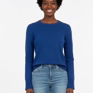 Talbots bright blue nylon and lamb wool mix bell cuff sweater size M